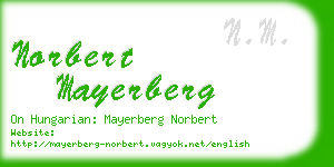 norbert mayerberg business card